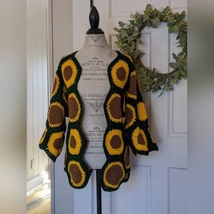 SOLD. Beautiful, upcycled vintage crocheted sweater